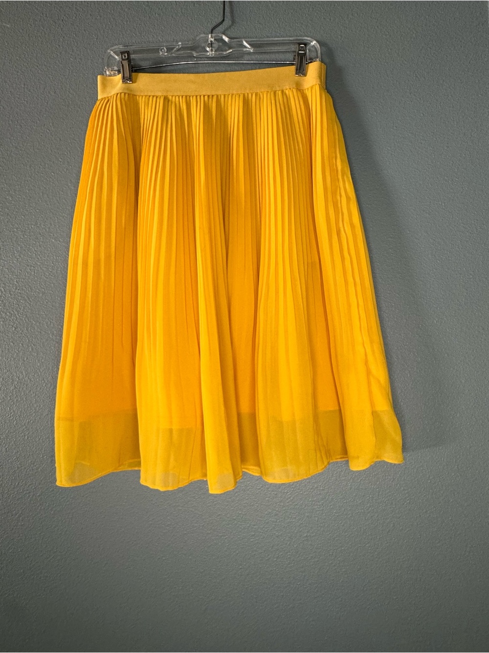 a new day Yellow Pleated Midi Skirt